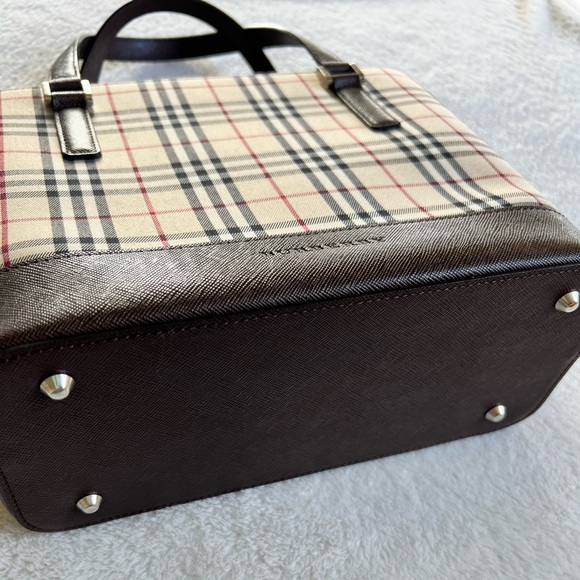 BURBERRY NOVA CHECK TOTE CANVAS FABRIC/LEATHER BEIGE EUC - Picture 6 of 14